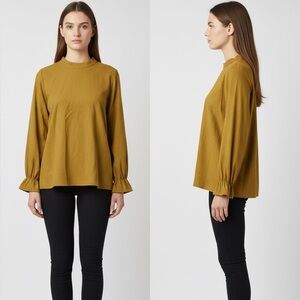CRKO CherryKoko Ulzzang Korean blouse mustard